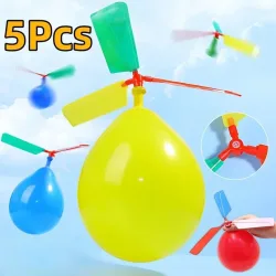 5 Stück Propeller-Ballon-Helikopter-Spielzeug DIY Ballon mit Pfeife Outdoor Fliegender Ballon Geburtstagsparty Dekoration Geschenk