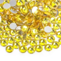 Citrin Glas 3d Nail Art Strass ss3 ss4 ss5 ss6 ss8 ss10 ss12 ss16 ss20 ss30 ss34 Kristall Nail Art Strass