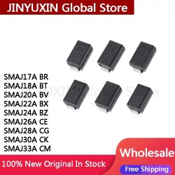 100 Stücke SMAJ17A BR SMAJ18A BT SMAJ20A BV SMAJ22A BX SMAJ24A BZ SMAJ26A CE SMAJ28A CG SMAJ30A CK SMAJ33A CM Auf lager Großhandel