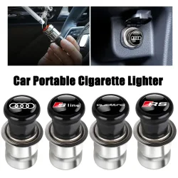 Tragbarer Auto-Zigarettenanzünder mit Emblem für AUDI SLIEN RS TT R QUATTRO A6 A5 A3 A2 A1 A7 A8 Q5 Q6 Q7 Q8 Q3 Q4 Q2