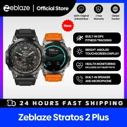 Neue Zeblaze Stratos 2 Plus GPS-Smartwatch, 1,43 Zoll AMOLED-Display, Kompass, barometrischer Höhenmesser, Fitness-Tracking-Smartwatch