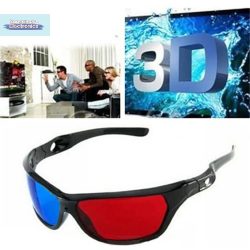 ?3D-Brille mit rotem, blauem und schwarzem Rahmen für dimensionale Anaglyph-TV-Filme, DVD-Spiele?
