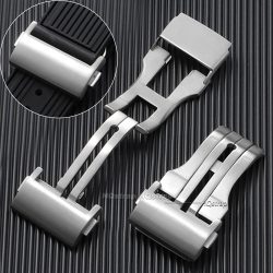 Edelstahl-Uhrenarmband-Schnalle für Hublot Big Bang Silber 20mm 22mm Metall-Doppel-Druckknopf-Schmetterlingsverschluss Armband-Zubehör