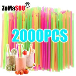 50-2000pc Schnee kegel Strohhalme Löffel trinken Stroh Farbe Milch shake rasiert Eis löffel Stroh Getränk für Bar Geburtstags feier Großhandel