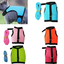 Pet Zubehör Kaninchen Geschirre Weste Leinen Set Weiche Mesh Harness mit Leine Kleine Tier Guinea Schwein Hamster Bunny Zubehör