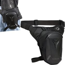 Motorrad-Beintasche Wasserdichte Hartschalen-Hüfttasche, Outdoor-Sport-Oberschenkeltasche für Herren, Verstellbarer Riemen zum Fahren & Wandern