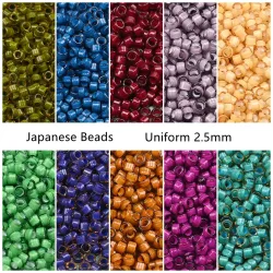 2,5 mm japanische Glasperlen, farbig gefüttert, 14 Gramm Kristallperlen für Schmuckherstellung, Armband, DIY-Halskette, Ohrringe, Zubehör