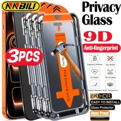 NNBILI 3er-Pack Blickschutz Panzerglas Displayschutzfolie, vollflächig, für iPhone 17 16 15 14 13 12 11 Pro Max Plus 17e 16e XS Max