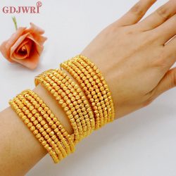Luxus klassische Kupfer Gold Farbe Armband Dubai Saudi trend ige Armreif für Braut Armband arabischen Schmuck