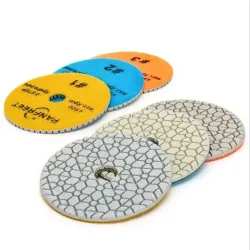 3 Stufen 1?3 #   4 Zoll Diamant-Polierpads, nass/trocken, Granit, Stein, Beton, Marmor, Schleifen, Schleifscheiben, 100 mm Klettverschluss