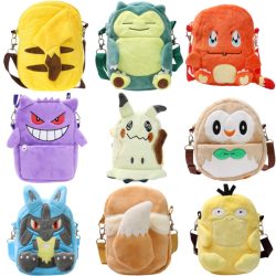 Neue Pokemon Gengar Lucario Mimikyu Snorlax Plüsch-Schultertaschen Spielzeug Kawaii Anime Psyduck Rowlet Pikachu Plüschpuppen Geschenke für Kinder