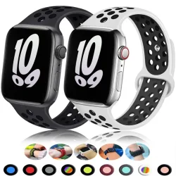 Sportarmband für Apple Watch Band 46 mm 44 mm 40 mm 42-38-41 mm 45 mm Atmungsaktives Armband iWatch Serie 10 9 8 7 6 SE 5 3 Ultra 2 49 mm