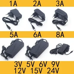AC 110-240V DC 3V 5V 6V 9V 12V 15V 24V 0.5A 1A 2A 3A 5A 6A 8A Universelles Netzteil Ladegerät Adapter EU US für LED-Beleuchtung