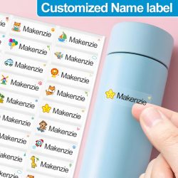 Benutzerdefinierte transparente wasserfeste Aufkleber für Kinder ? personalisierte Namensetiketten für Schule, Sportflaschen und Heimwerkerarbeiten, mehrsprachig ?