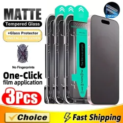 3 Stück Oleophobe Beschichtung Staubfrei Einfache Installation Matte Displayschutzfolie für iPhone 16 14 13 12 11 15 17 Pro Max XS X XR Glas