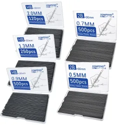 NONE, Schwarze austauschbare Bleistiftmine mit großer Kapazität, 0,5 0,7 0,9 1,3 2,0 mm HB 2B 90 mm Druckbleistiftminen, Zeichnungs- und Schreibwerkzeuge