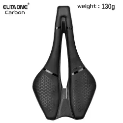Elitaone Carbon-Schienen-Fahrradsattel, 130 g, leicht, 245 x 139 mm, Rennrad-MTB-Fahrradsattel für verbessertes Fahrerlebnis