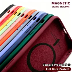 Magnetische Flüssigsilikon Hülle Für Iphone 18 12 13 Mini 16 15 14 11 17 Pro Max Apple Magsafe Offizielles Original Magnet Case Kamera Genaue Lochposition