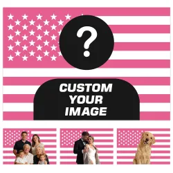 1 Stück personalisiertes, mit Fotos versehenes Wandteppich mit amerikanischer Flagge, Raumdekoration, Banner-Wandteppich, individuell gestaltet für Familie, Haustiere, Idole