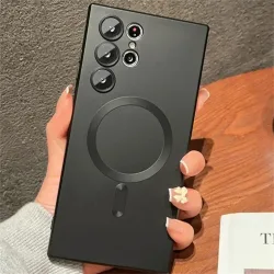 Luxuriöse matte magnetische Hülle für Samsung S25 S24 S23 S22 Ultra S21 S20 Plus Capa für Samsung Note 20 Ultra Magsafe Handyhülle