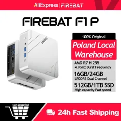 Firebat Mini-PC F1 P AMD Ryzen 7 H 255 LPDDR5 16GB 24GB 512GB 1TB SSD Windows 11 Pro Gaming Desktop Mini-Computer Wi-Fi 6 USB4.0
