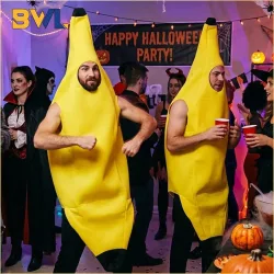 Kinder-Halloween-Bananenkostüm Frucht-Outfit Bühnenauftrittskleidung Eltern-Kind-Partnerlook Kindergarten Rollenspiel Dekoration