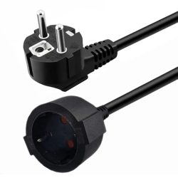 EU-Stromverlängerungskabel Euro CEE7 Schuko Netzstrom-Verlängerungskabel Stecker auf Buchse Schuko-Verlängerungskabel 5M/3M/1,5M/1M