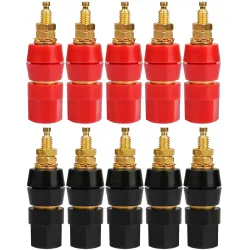 4/10PCS Schwarz Rot 4mm Stecker Jack Adapter Bananen Steckdose Test Sonde Audio Lautsprecher Binding Post terminal Stecker Terminals