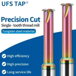 UFS Tap 1PCS CNC Maschine Vhm Einzelnen Zahn Gewinde Fräser M1 M1,6 M2 M3 M4 M5 M6 M8 M10 M12 M12 Mühle Fräser