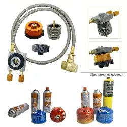 Europa Outdoor Zylinder Fülladapter Gas Nachfülladapter Gas Flachzylinder Tank Koppler Adapter mit Überdruckventil