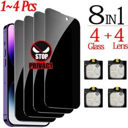 1~4PCS Anti-Spionage-Glas Für iPhone 17 16 15 14 13 Pro Max Sichtschutzfolien und Kameraschutzfolien Für iPhone 15 12 11 Pro Anti Spy Glass