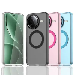 Magnetische Drahtlose Lade Fall Für Xiaomi Poco F7 Pro F7 Ultra Abdeckung Candy Farben Transparent Zurück Shell Coque