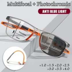 Männer Multifokale Photochrome Lesebrille Sehen Weit und Nahe Brillen Unisex Sport TR90 Rahmen Anti Blau Licht Grade Brillen