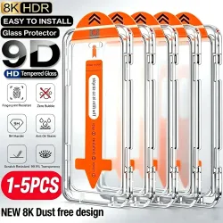 NNBILI 1-5 Stück Staubfreier, einfach zu installierender Displayschutz für iPhone 18 17 16 15 14 11 13 12 15 Pro Max 18 XS XRTempered Glass