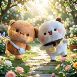 Niedliche Bubu und Dudu Panda Plüschpuppe Weicher Schlafbegleiter Kawaii Cartoon Flauschiger Bär Spielzeug Auto Sofa Deko Weihnachts-/Geburtstagsgeschenk