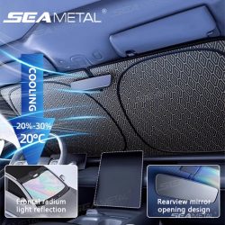 SEAMETAL 5-lagige Auto-Windschutzscheiben-Sonnenschutzabdeckung, faltbar, verdickt, für die Frontscheibe, UV-reflektierender Sonnenschutz, Vorhang, Sonnenschutzabdeckung