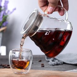 350/600/800ml hand gebrühte Kaffee karaffen wolken formen Klarglas kessel, die sich die Kanne mit Deckel teilen