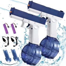 Elektrische Wasserpistole, wiederaufladbar, automatische und manuelle Sprühpistole, Reichweite bis zu 32 Fuß, für Erwachsene und Kinder