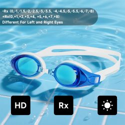 Schwimmbrille für Hyperopie-Myopie ? Universelle, verstellbare verschreibungspflichtige Schwimmbrille für Erwachsene, Teenager und Kinder für verschiedene Augen