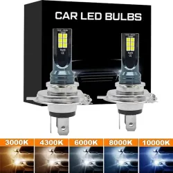 QuYooLy, 2Pcs Super Helle H4 H7 Led-lampe Auto Scheinwerfer Motorrad H1 H3 H8 H9 H11 Auto Nebel Lampen 9005 9006 HB3 HB4 Licht 12v 24V 80W