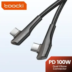 Toocki 60w 100w usb typ c 90 grad dual ellenbogen daten kabel für huawei xiaomi samsung realme