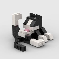 Tier Serie 62Pcs MOC Ziegel Katze Figur DIY Bausteine Kinder Bildung Spielzeug Für Kinder Geburtstag Geschenk