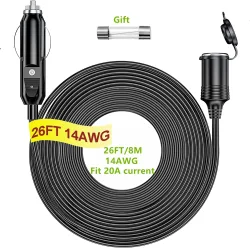 Auto Zigarette Leichter Verlängerung Kabel Auto Splitter Ladegerät Kabel Buchse Stecker 12V 24V Auto Zubehör Mit 15A sicherung
