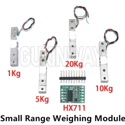 Wägezelle 1 kg 2 kg 5 kg 10 kg 20 kg HX711 AD-Modul Gewichtssensor Elektronische Waage Aluminiumlegierung Wägedrucksensor