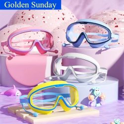 Kinder-Schwimmbrille mit großem Rahmen, HD-Sicht, beschlagfrei, wasserdicht, für Jungen und Mädchen, mehrfarbig zur Auswahl