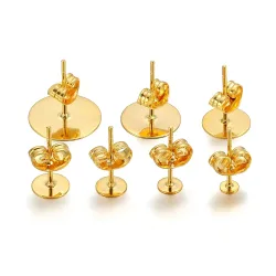 50-100 Stück Edelstahl Wasser Gold Ohrringe Ohrstecker Basis Blanko Post Pins Ohrring Plug Ohrrücken Erkenntnisse für DIY Schmuckherstellung