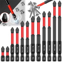 Anti-Rutsch-Bits, magnetisches Schraubendreher-Bit-Set, S2-Legierungsstahl, schlagfeste Bits ? 3/6/12 Stück, geeignet für elektrische Bohrmaschinen