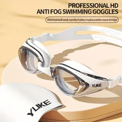 YUKE Schwimmbrille Beruf HD Wasserdicht Bequem Antibeschlag UV Schwimmbrille Wassersport Verstellbare Brille für Männer Frauen