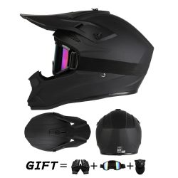 Offroad-Motorradhelm Rally Downhill Vollhelm mit Schutzbrille Geeignet für Alle Jahreszeiten für Männer Frauen und Kinder