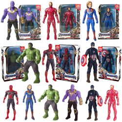 17 cm Kinderspielzeug Marvel Anime Figuren Spiderman Hulk Actionfigur Iron Man Cartoon Kinderspielzeug Weihnachtsgeschenk Leuchtende Puppe Hobbys